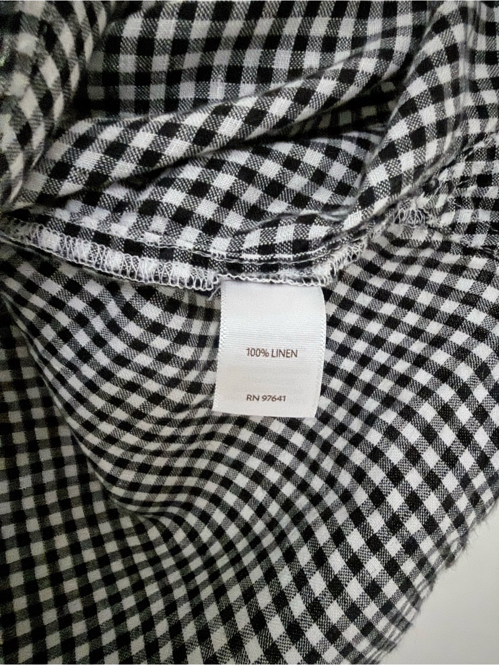J. Jill Love Linen Gingham Plaid Button Up Top Coastal Lagenlook Academia L - Picture 5 of 6